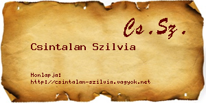 Csintalan Szilvia névjegykártya