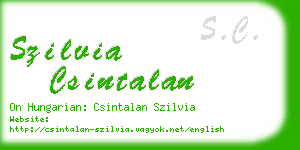 szilvia csintalan business card